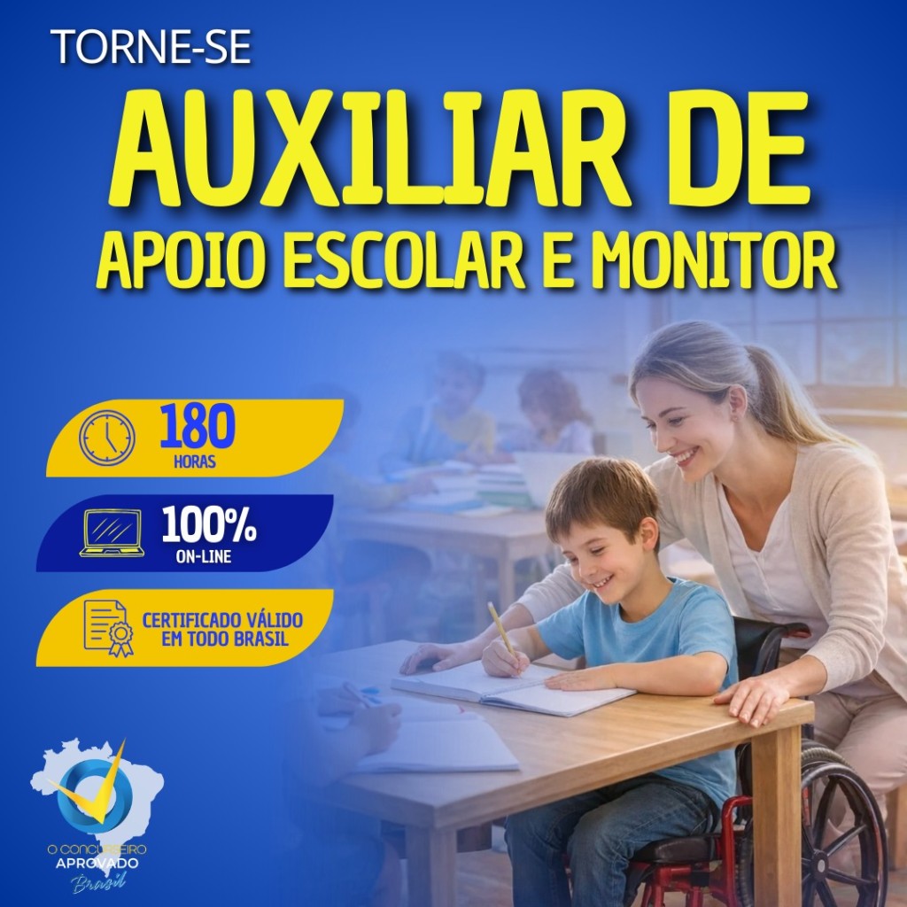 CURSO DE FORMAÇÃO EDUCAÇÃO INCLUSIVA 180 HORAS - AUXILIARES E MONITORES ...