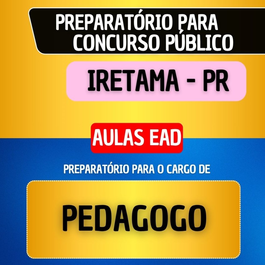 CURSO EAD - IRETAMA PR - PEDAGOGO