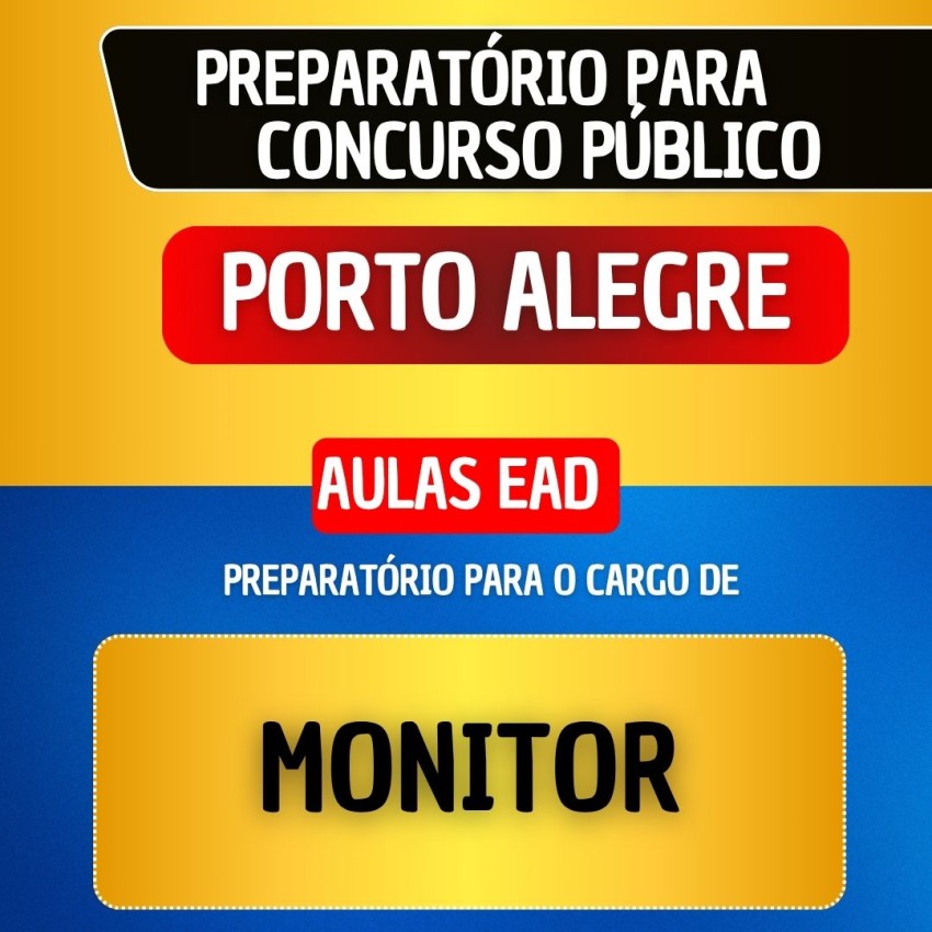 CURSO EAD + MATERIAL EM PDF - PORTO ALEGRE 2026 - MONITOR