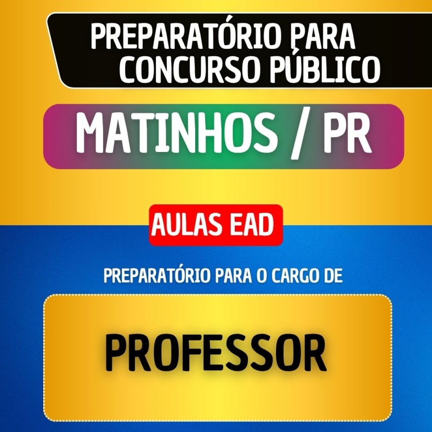 CURSO EAD + MATERIAL E PDF - MATINHOS/PR - PROFESSOR