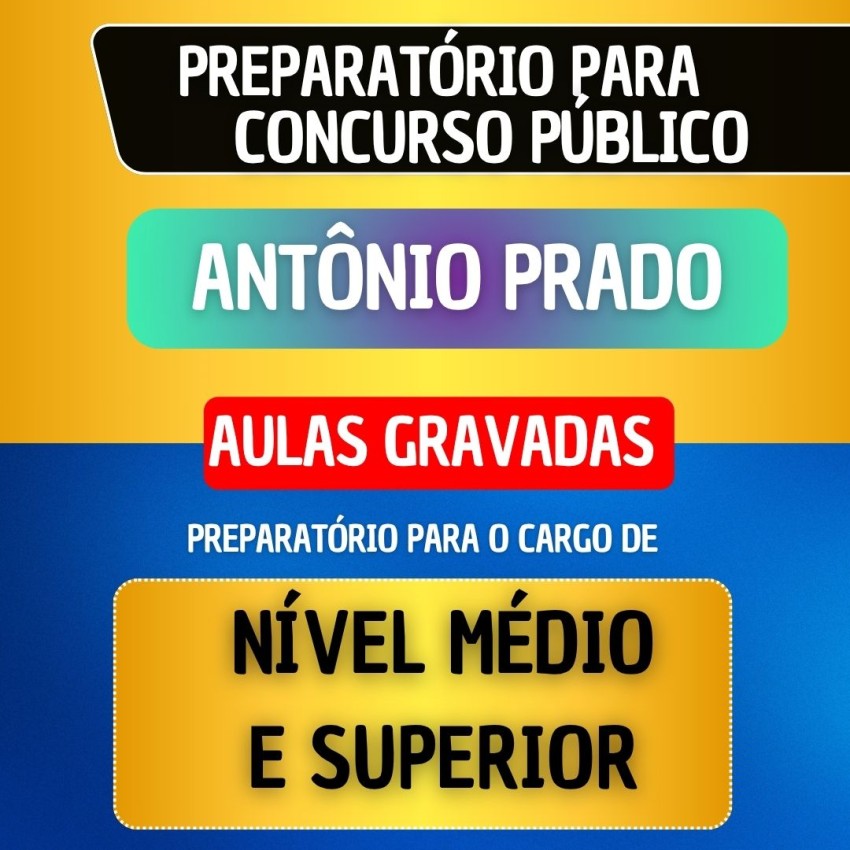 CURSO GRAVADO - ANT�NIO PRADO - N�VEL M�DIO E SUPERIOR