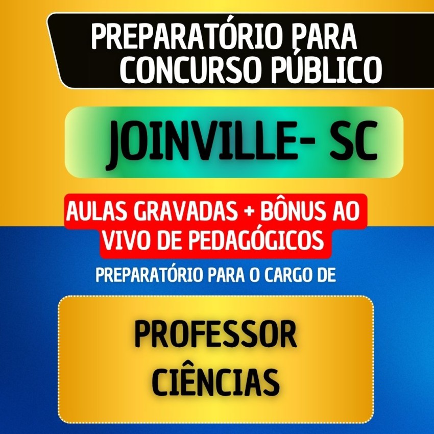 CURSO GRAVADO + B�NUS AO VIVO - JOINVILLE SC - PROFESSOR DE CI�NCIAS