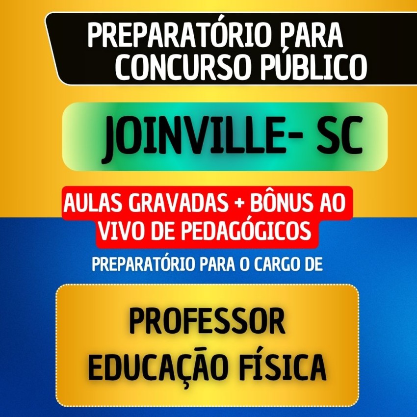 CURSO GRAVADO + B�NUS AO VIVO - JOINVILLE SC - PROFESSOR EDUCA��O F�SICA