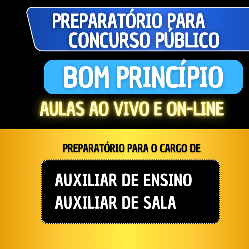 PREPARATRIO BOM PRINCPIO - AUXILIAR DE SALA/AUXILIAR DE ENSINO