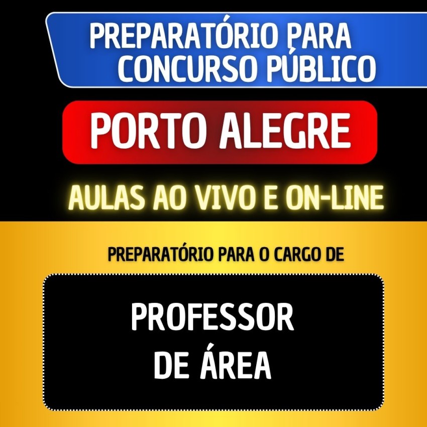 PREPARAT�RIO + MATERIAL EM PDF - PORTO ALEGRE 2026 - PROFESSOR DE �REA