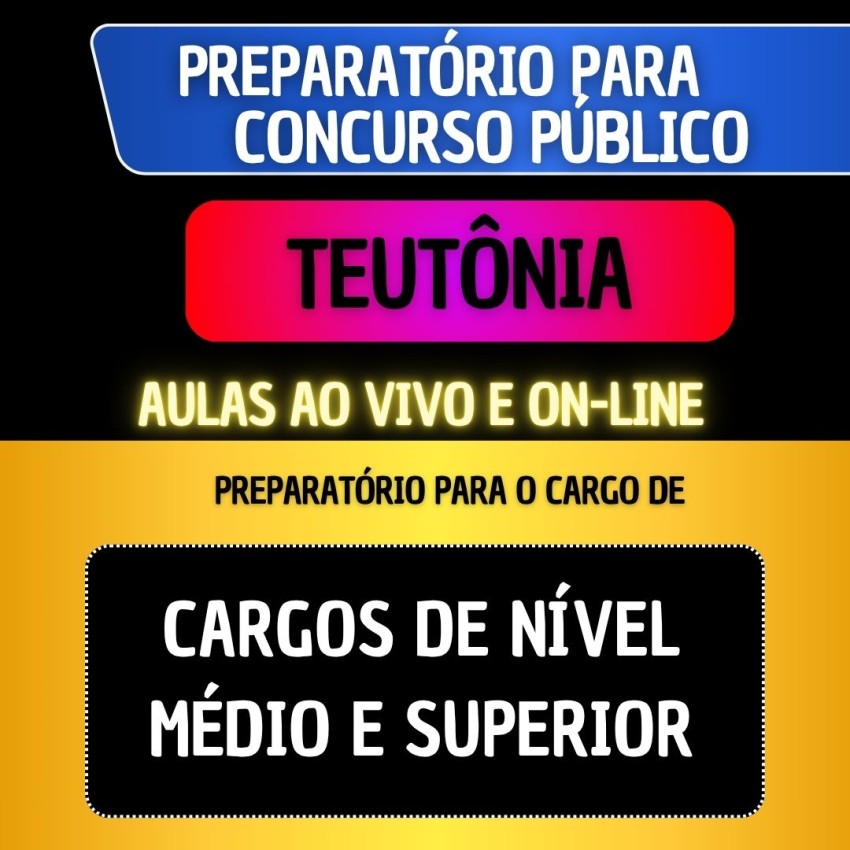 PREPARAT�RIO + MATERIAL EM PDF - TEUT�NIA - CARGOS DE N�VEL M�DIO E SUPERIOR