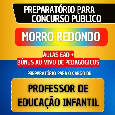 CURSO EAD + B�NUS AO VIVO - MORRO REDONDO - PROFESSOR DE EDUCA��O INFANTIL